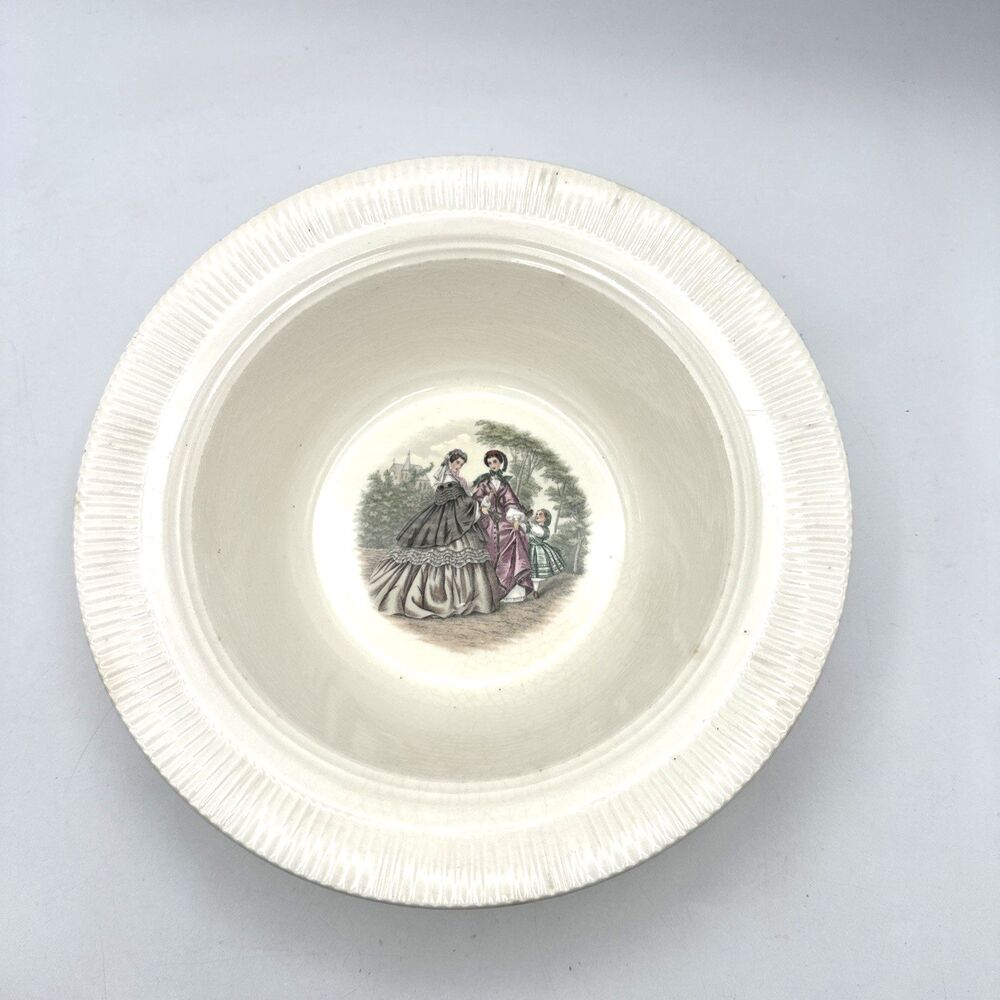 Vintage Godey Prints By Salem China Dinner Bowl Victorian Ladies